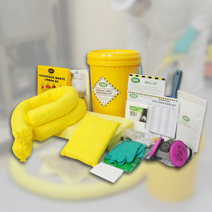 Kit de Drenaje de Derrames Químicos de 30 Litros con Cubeta, Kit Absorbente de Alta Resistencia para Control de Derrames Químicos en Fábricas, Talleres y Áreas Peligrosas - Product Image 1