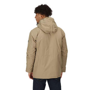 High Quality Men Tan Colour <b>Padded</b> Warm Zipper Parka <b>Jackets</b> With <b>Hood</b> and Cargo Pockets Men Rain <b>Jackets</b> - Product Image 2