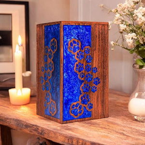 Urne commémorative papillon boîte à souvenirs en palissandre avec incrustation époxy urnes commémoratives pour cendres humaines - Product Image 3