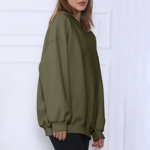 Venta caliente mujeres de gran tamaño Casual Streetwear estilo Hip Hop tela de lana ropa de invierno pulóver sudaderas logotipo frontal 2025 - Product Image 4