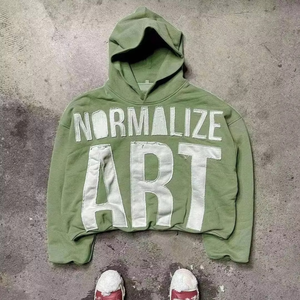 Sweat à capuche streetwear homme brodé personnalisé polaire vierge avec fermeture éclair Vintage double couche lavage à l'acide sweats à capuche délavés au soleil pour hommes - Product Image 1