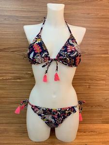 Conjunto de Bikini personalizado de cintura alta para mujer, trajes de baño con correas y decoraciones de diamantes de imitación y apliques, traje de baño personalizado - Product Image 2