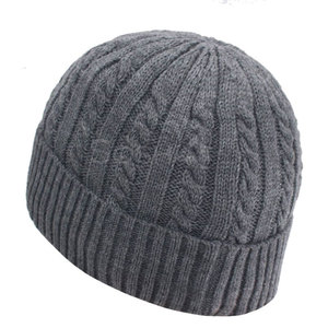 Solid Color 100% Wool Jacquard Knitted <b>Winter</b> Beanie <b>Hat</b> High Quality Unisex Best Selling - Product Image 4