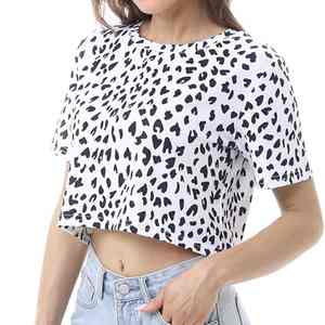 Tops Cortos de Verano para Mujer, Transpirables, de Alta Calidad, Personalizados, con Estampado Floral, Gráficos, Holgados - Product Image 1