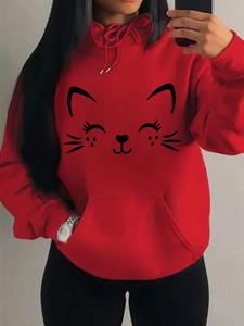 Automne hiver sweat à capuche pour femme Athleisure drôle élégant confortable cerise graphique imprimé pull Streetwear sweat unisexe haut - Product Image 2