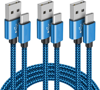 Câbles de données tressés USB Type-C en nylon de haute qualité pour téléphones mobiles, banques d'alimentation, appareils photo, charge rapide, cuivre pur