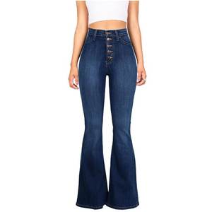 Pantalon décontracté femme taille moyenne jambe large automne respirant pleine longueur coupe skinny lavé - Product Image 4