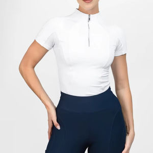 Camiseta Deportiva Ecuestre para Mujer, de Manga Corta, Ligera, Transpirable y Elástica, Servicio OEM Personalizado - Product Image 1