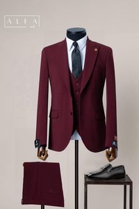 Traje clásico para hombre 80% lana 20% poliéster Slim Fit ropa de oficina para negocios o eventos - Product Image 6