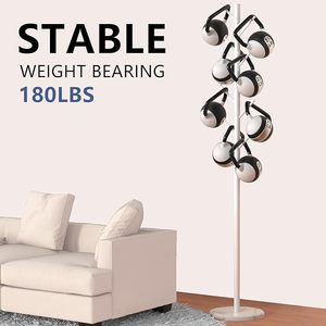 Heavy-Duty 8-Hook Freestanding Metal Coat <b>Rack</b> With Natural Marble Base Modern Stable Coat Hanger Tree for Clothing - Product Image 3