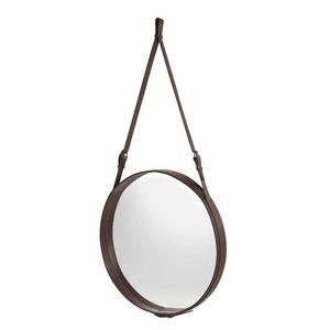 Élégant miroir rond en métal suspendu parfait pour les salons, les chambres et les espaces de créateurs ajoutant brillance et charme contemporain - Product Image 1