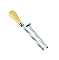 CHC CHC-1024 Canule trocar vétérinaire en acier inoxydable avec manche en bois, longueur 12 cm, diamètres 4 mm et 5 mm, certifiée CE
