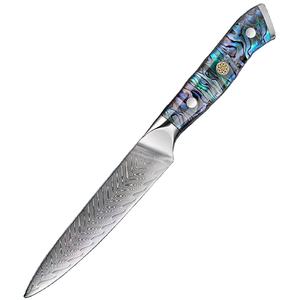 Venta al por mayor personalizado de alta calidad OEM ODM servicio Damasco cuchillo de acero afilado para cortar frutas cuchillo de cocina para frutas y verduras - Product Image 1