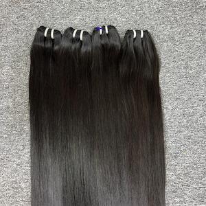 Vente en gros 100% extensions de cheveux vierges cambodgiens bruts trame droite osseuse d'un seul donneur de cheveux humains de haute qualité - Product Image 3