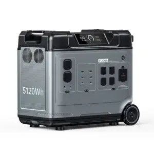 Super Capaciteit 5120wh Solar Generator Met Trolley En Wielen Eu Plug Nood Gouden Leverancier Draagbare Krachtcentrale 2200W