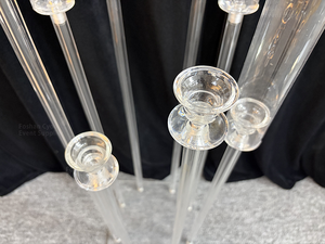 Support de <span class=keywords><strong>bougie</strong></span> <span class=keywords><strong>en</strong></span> acrylique transparent à 8 bras détachables, faible MOQ, pour centres de table et accessoires de mariage - Product Image 5