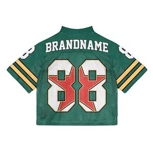 High Quality <b>Mesh</b> American Football <b>Crop</b> <b>Top</b> Team Sportswear Uniform Sublimation Oversized Hip Hop Football Jersey MS-AF-0224 - Product Image 2