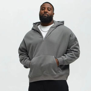 Pull à capuche hommes uni surdimensionné sweat à capuche zippé imprimé personnalisé sweats à capuche et sweat-shirts pour hommes - Product Image 1