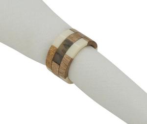 Nouveau Style rond de serviette en bois et résine porte-anneau de serviette pour la décoration de Table anneaux de serviette en résine fabricant forme inde exportation - Product Image 4