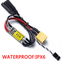 Controlador de Velocidad Eléctrico Bidireccional de 45A, ESC Lipo 2-6S con Conector XT60 para Vehículos RC, Robótica, Propulsores Subacuáticos