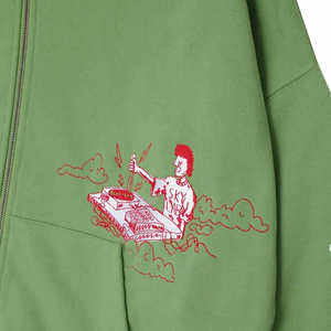 URBANGAZER INDUSTRIES Sudaderas con capucha con logotipo personalizado para hombres Sudaderas con capucha bordadas de invierno con cremallera completa con diseño propio de hombres - Product Image 5