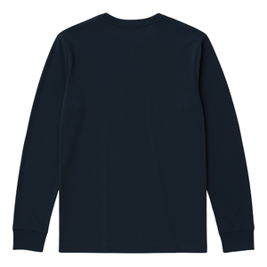 เสื้อยืดคอกลมแขนยาวผู้ชาย สีน้ำเงินกรมท่า ผ้าฝ้ายออร์แกนิค 100% ระดับพรีเมียม ผ่านการรับรอง GOTS ผ้าไม่หด ระบายอากาศได้ดี - Product Image 2