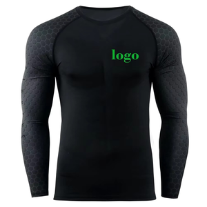 Sublimation <b>Printed</b> Spandex Bjj Quick-dry Men Compression Shirt Top Long Sleeve Sports Baselayer Running Dry Rash Guard - Product Image 2