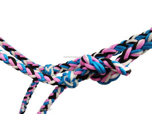 เชือกแขวนคอม้าพรีเมี่ยมแฮนด์เมดสไตล์อังกฤษเชือกไนล่อนสีฟ้า/ดำ/ชมพูอ่อน/ขาว - Product Image 4