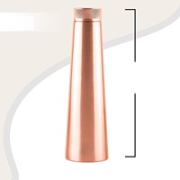 Bouteille d'eau en cuivre de qualité standard de 32oz 950ml avec sac de transport en toile 100% verres en cuivre pur pour l'eau