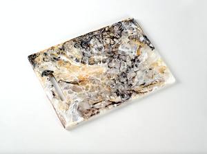 Planche à fromage en résine durable, motif coquille Saint-Jacques, marbrure colorée, planche Candice pour servir le pain et les amuse-gueules - Blocs à découper Faizacraft - Product Image 2