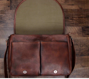 Full Grain Leather Messenger Bag Laptop Bag Corssbody Shoulder Bag Satchel Bag Sling Gifts for Him Leather <b>Briefcase</b> Man - Product Image 2