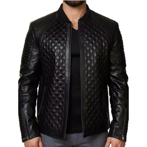 Chaqueta de Motociclista de Cuero Vacuno Genuino para Hombre, Negra, de Primera Calidad, Bordada Personalizada, Nueva Marca 2025 - Product Image 3
