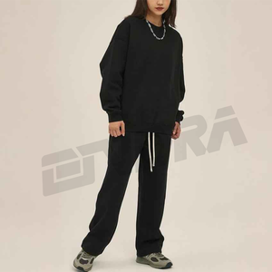 เสื้อสเวตเชิ้ตฮิปฮอปผ้าฟลีซสำหรับผู้หญิงคอกลมแขนยาวมีฮู้ดเสื้อสไตล์เรโทรลำลองสีพื้น Y2K ออกแบบได้ตามต้องการ - Product Image 4