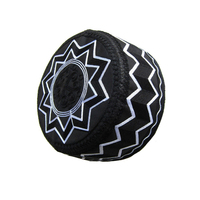 Chapeau de Kufi pour hommes de prière musulmane tricoté sur mesure en usine avec motif trapézoïdal chapeaux de Kufi islamique musulman en tricot ouvert en coton