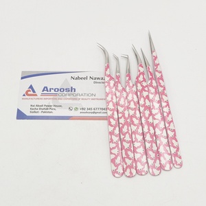 Pince à cils en acier inoxydable massif outil d'extension de logo personnalisé avec papier à pointe pointue enduit pour une utilisation durable vente en gros - Product Image 3