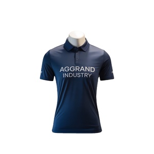 เสื้อโปโลสำหรับผู้ชายเสื้อกอล์ฟสีดำล้วนแขนสั้นแบบสวมหัวเสื้อโปโลผ้าคอตตอนปัก100% ลำลอง - Product Image 4