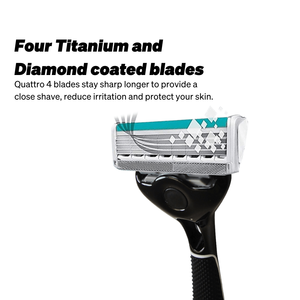 Bán Buôn Có Sẵn Sạch Cạo Râu Cho Nam Giới Chuyên Dụng Lưỡi Viền 4 Lưỡi Schick <span class=keywords><strong>Quattro</strong></span> Titan Dao Cạo 1 + 1 - Product Image 4