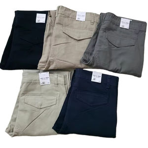 Pantalon Cargo décontracté en toile légère avec plusieurs poches Pantalon droit taille moyenne grande taille pour hommes pour l'été - Product Image 5