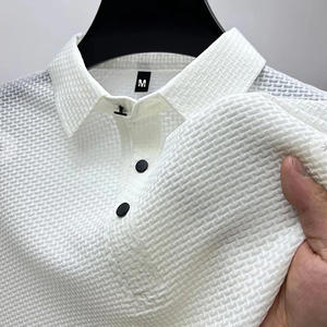 Polos de algodón de alta calidad para hombre, polos de Golf con logotipo personalizado, jersey de gran tamaño, camisetas de punto en blanco de Color sólido de manga corta - Product Image 3