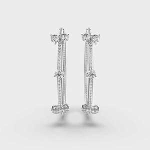 Boucles d'oreilles élégantes en argent sterling 925 plaqué or avec diamants pour femmes Bijoux élégants et simples à un prix abordable en gros - Product Image 3