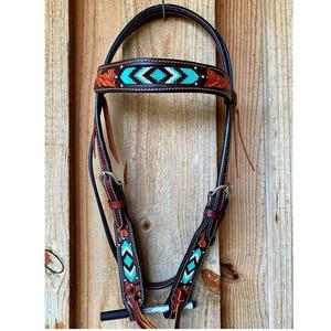 Brida de Cuero Genuino de Primera Calidad en Oferta, Cadena de Cristal Fina, Acolchado Suave, Brida de Cuero Marrón - Product Image 1