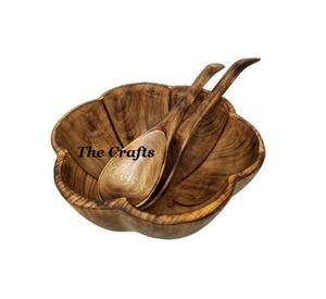 Bol de service en bois et en aluminium pour les collations aux fruits et le chocolat Bol décoratif de qualité supérieure - Product Image 3