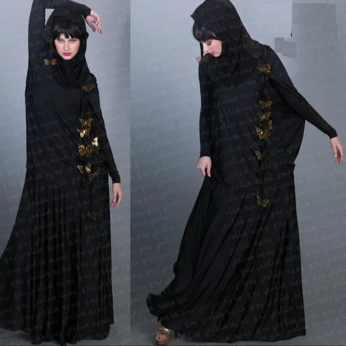יפה פרפר מצורף על העבאיה מראה מסוגנן עבור מוסלמי נשים בדובאי