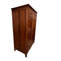Armoire en bois massif de style traditionnel avec tiroirs et porte pour chambre à coucher, hôtel, appartement ou villa