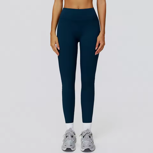 Leggings de Yoga de Cintura Alta con Logotipo Personalizado, Spandex Sólido, Ropa Deportiva Cálida para Otoño e Invierno, Sin Costuras, de Secado Rápido para Mujer - Product Image 5