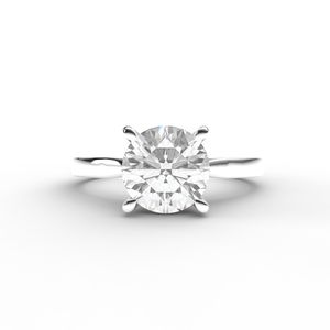 IGI Certified Round Brilliant Cut Lab Grown Diamond Solitaire Engagement & Wedding Ring in <b>Solid</b> 925 Sterling <b>Silver</b> - Product Image 1