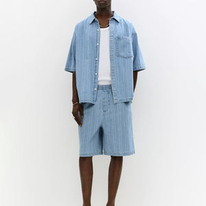 ชุดกางเกงขาสั้นผ้ายีนส์สำหรับผู้ชายไซส์ใหญ่พิเศษลำลองสำหรับฤดูหนาว - Product Image 1