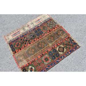 พรมขนสัตว์ตุรกีแนววินเทจสีแดงสีฟ้าขนาดใหญ่31x31ฟุตสไตล์ดั้งเดิมงานเย็บปะโบฮีเมียนขนาด9x12ของตกแต่งพื้นที่ขนาดใหญ่ - Product Image 2