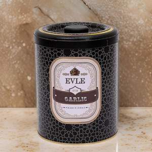 140x180 mm 2,5 lt <b>Metal</b> Storage <b>Tin</b> Slip <b>Lid</b> Gold Geometric Pattern on Black Background Product Type <b>Metal</b> Baskets - Product Image 3