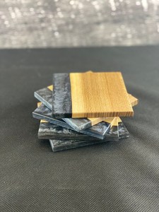 Wood and Resin Stone <b>Coaster</b> Set in Gift Box Stylish Handmade Homeware <b>Drink</b> <b>Coasters</b>, Perfect as Wedding Gifts, Corporate - Product Image 4